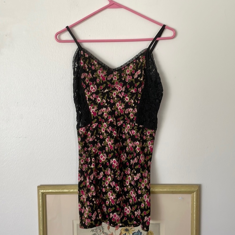 Intimately Free People lacy floral strappy sleeveless mini dress size small